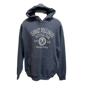 Hawaii Volcanoes National Park Hoodie Jerzees Gray Pullover Sweatshirt  XL -NWOT